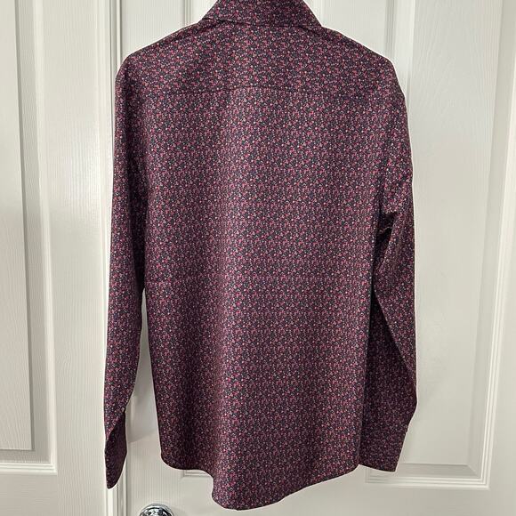 Society of threads size medium, four-way stretch, blue, and red floral - Picture 3 of 12